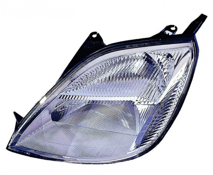 Far fata stanga (halogen, H4 PY21W W5W, electric, cu motor, culoare interior: argintiu, culoare semnalizator: alb) potrivit FORD FIESTA V