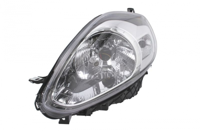 Far fata stanga (halogen, H4 PY21W W5W, electric, cu motor, culoare interior: cromat) potrivit ABARTH PUNTO, PUNTO EVO; FIAT PUNTO, PUNTO EVO, PUNTO EVO HATCHBACK, PUNTO HATCHBACK 01.09-