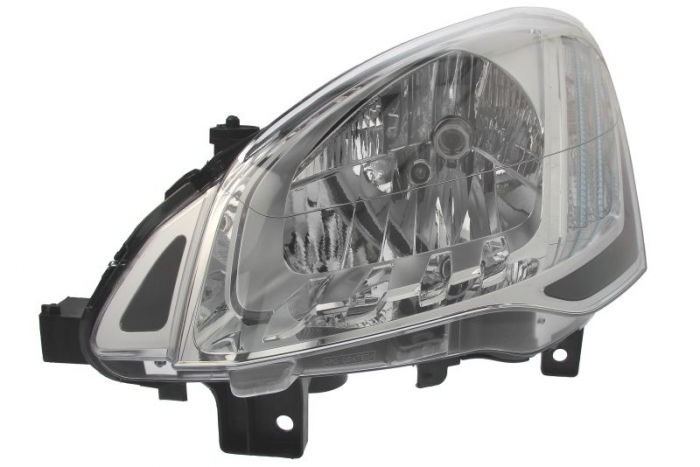 Far fata Stanga (halogen, H4 W5W, electric, cu motor, culoare semnalizator: transparent) potrivit CITROEN BERLINGO, BERLINGO MULTISPACE, BERLINGO MINIVAN; PEUGEOT PARTNER, PARTNER TEPEE