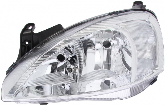 Far fata Stanga (halogen, H7, electric, fara motoras, culoare insert: cromat, culoare semnalizator: transparent) potrivit OPEL COMBO TOUR, COMBO MINIVAN, CORSA C -10.03