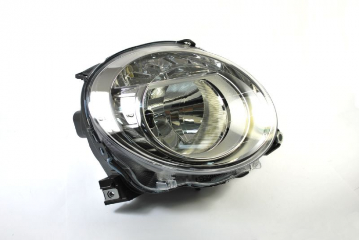 Far fata Stanga (halogen, H7 WY21W, electric, cu motor, culoare insertie: cromat) potrivit ABARTH 500 595 695, 500C 595C 695C; FIAT 500, 500 C