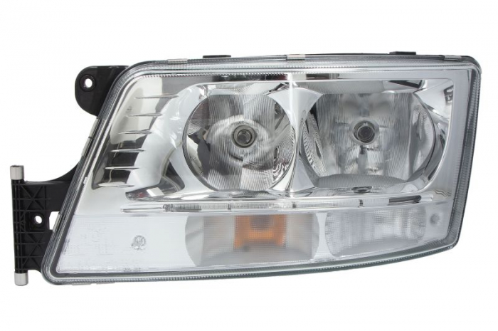 Far stanga (2 H7 2 LED PY21W, manual, cu lumina de zi, culoare insert: crom platinat, culoare indicator: transparent) potrivit MAN TGX I 09.16-09.21