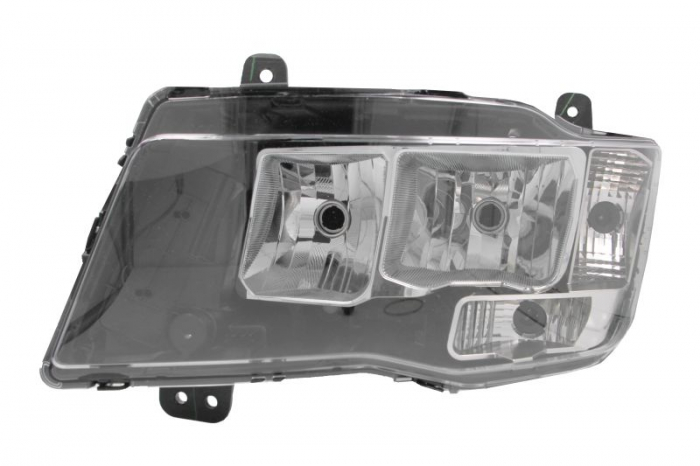 Far stanga (2 H7, electric, cu motor, cu lumina de zi, culoare indicator: transparent) EURO 6 potrivit MAN TGL I, TGM I, TGS I, TGS II, TGX I, TGX II 08.12-