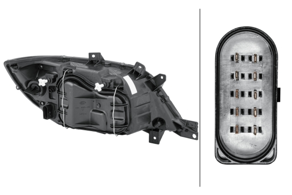 Far stanga 2*H7/H3, electric, cu motoras,interior crom MERCEDES SPRINTER 901, 902, 903, 904, 905 intre 2003-2006 [2]