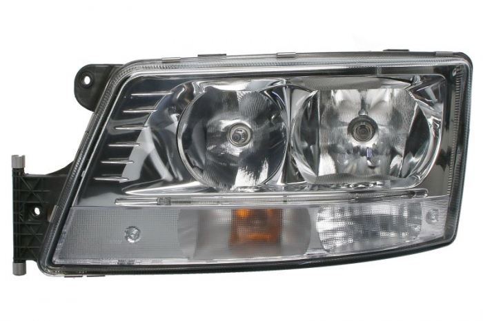 Far stanga (2 H7 LED PY21W, electric, cu motor, culoare insert: crom platinat, culoare indicator: transparent) potrivit MAN TGX I 06.06-09.21