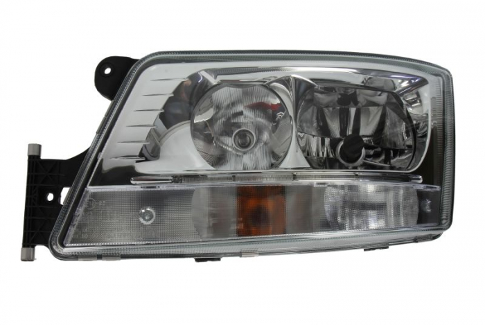 Far stanga (2 LED D1R H7 PY21W, electric, cu motor, cu lumina de zi, culoare insert: crom platinat, culoare indicator: transparent) EURO 6 potrivit MAN TGX I 09.16-09.21