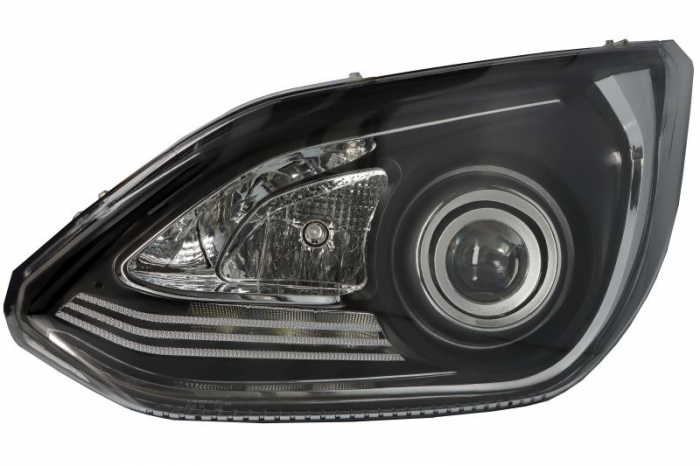 Far stanga (Bi-Xenon H15 LED, culoare insert: negru crom platinat) potrivit SETRA 500 01.12-
