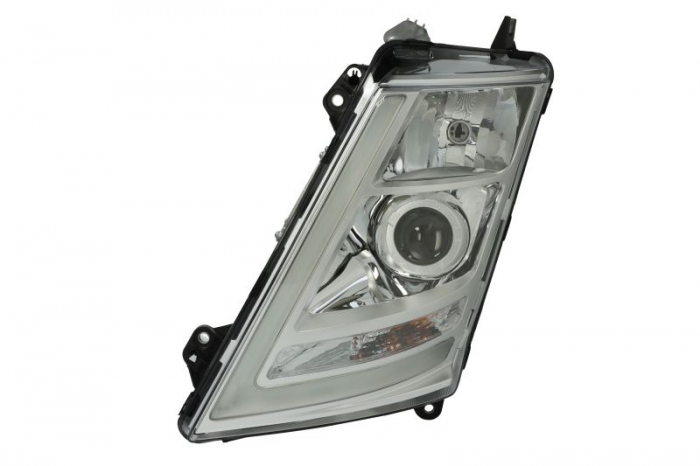 Far stanga (D1S H1 LED PY21W, manual, culoare insert: crom platinat, culoare indicator: transparent) potrivit VOLVO FH II 01.12-