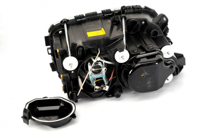 Far stanga (D1S/H1/PY21W/W5W, reglaj manual, insertii crom, Semnalizator transparent) MERCEDES ACTROS MP2 / MP3 dupa 2002 [3]