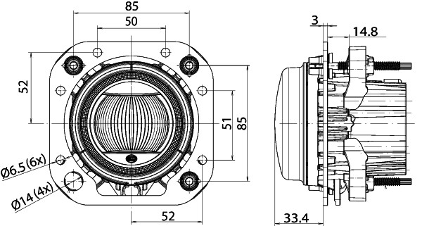Far stanga/dreapta (LED, 12/24V, lights functions: culoare insert: negru, inaltime: 91mm, latime: 126mm) [3]