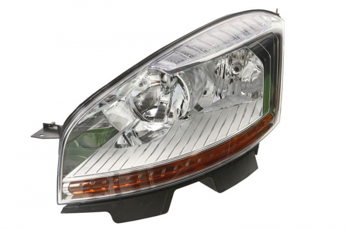 Far stanga (H1 H21W H6W H7, reglaj electric, cu motoras, fundal argintiu, fundal portocaliu) CITROEN C4 PICASSO 2006-2013