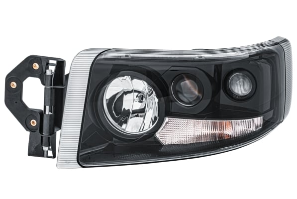 Far stanga (H1 H3 H7, reglaj electric cu halogen de ceata, cu motoras, Semnalizator transparent) RENAULT RVI PREMIUM 2 dupa 2005