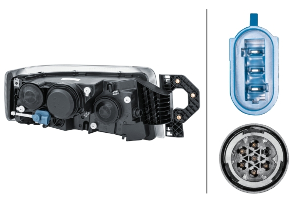 Far stanga (H1/H3/H7, reglaj electric cu halogen de ceata, cu motoras, Semnalizator transparent) RENAULT RVI PREMIUM 2 dupa 2005 [2]