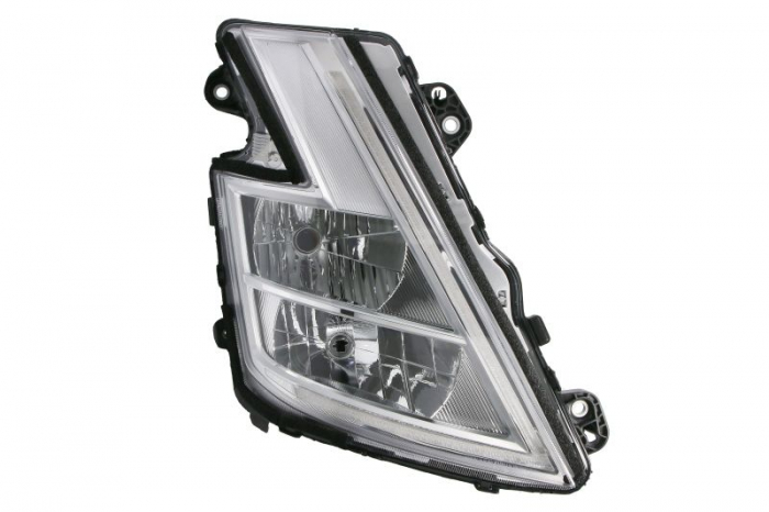 Far stanga (H1 H7 LED, electric, cu motor, cu lumina de zi, culoare insert: crom platinat, culoare indicator: alb) potrivit VOLVO FH III, FH16 III 02.20-