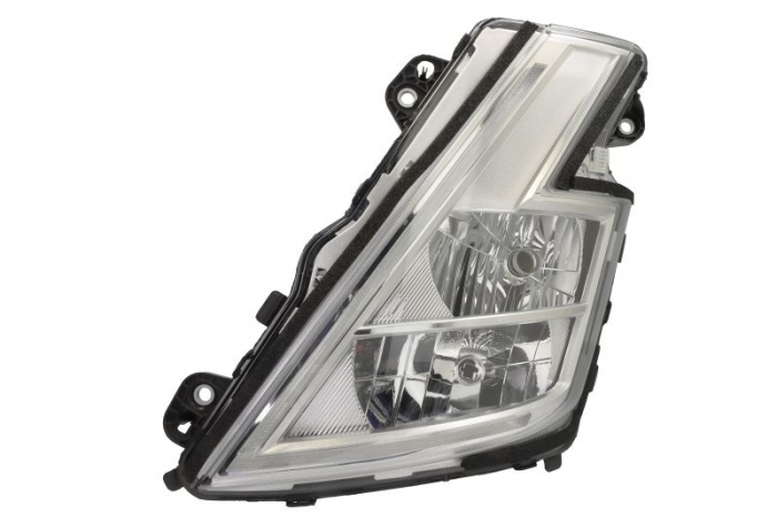 Far stanga (H1 H7 LED, electric, cu motor, cu lumina de zi, culoare insert: crom platinat, culoare indicator: alb) potrivit VOLVO FH III, FH16 III 02.20-