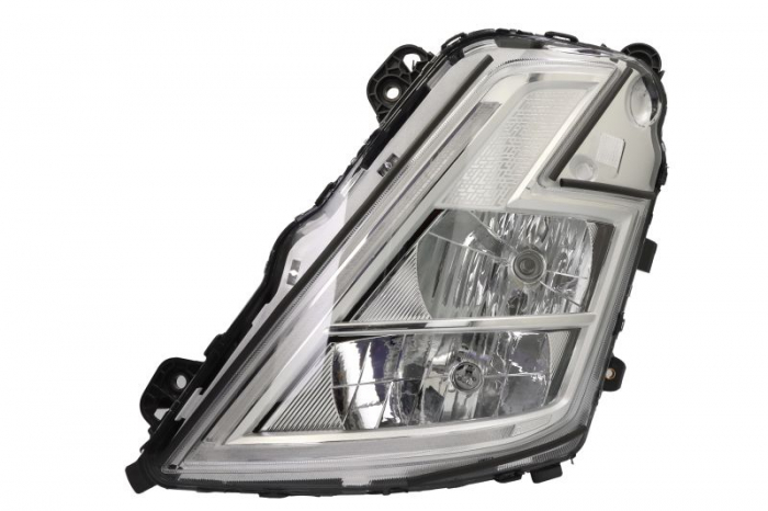 Far stanga (H1 H7 LED, electric, cu motor, cu lumina de zi, culoare insert: crom platinat, culoare indicator: alb) potrivit VOLVO FH III, FM III 02.20-