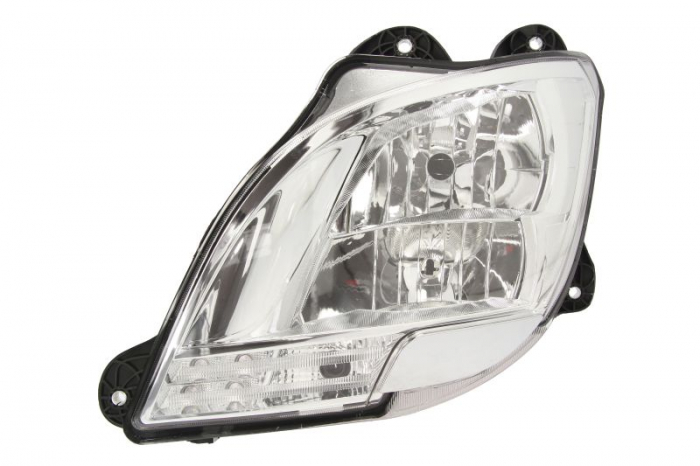 Far stanga (H1 H7 LED PY21W, manual, cu lumina de zi, culoare insert: crom platinat, culoare indicator: transparent) potrivit DAF CF, XF 106 10.12-