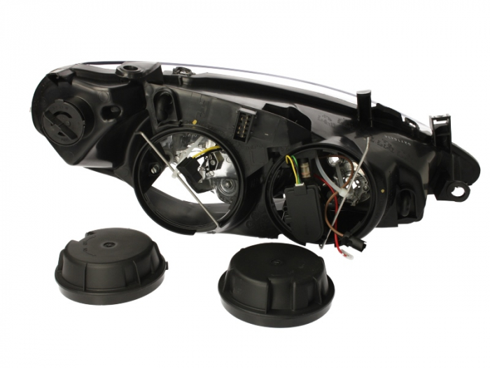 Far stanga (H1/H7, reglaj electric, cu motoras, fundal negru) PEUGEOT 307 2000-2007 [2]