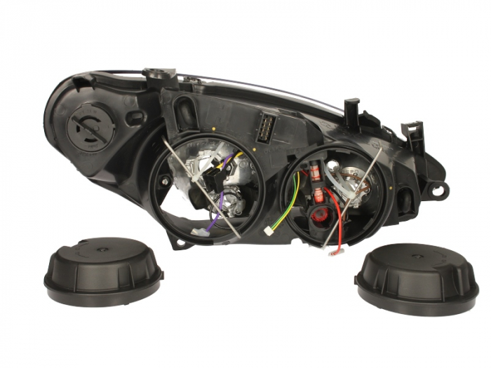 Far stanga (H1/H7, reglaj electric, cu motoras, fundal negru) PEUGEOT 307 2000-2007 [2]
