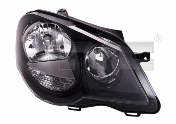 Far stanga (H1 H7, reglaj electric, cu motoras, fundal negru) VW POLO 2005-2009