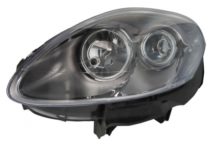Far Stanga (H1 PY24W W5W, electric, cu motor, cadru negru, culoare insert: gri) potrivit FIAT BRAVO II 03.10-07.14
