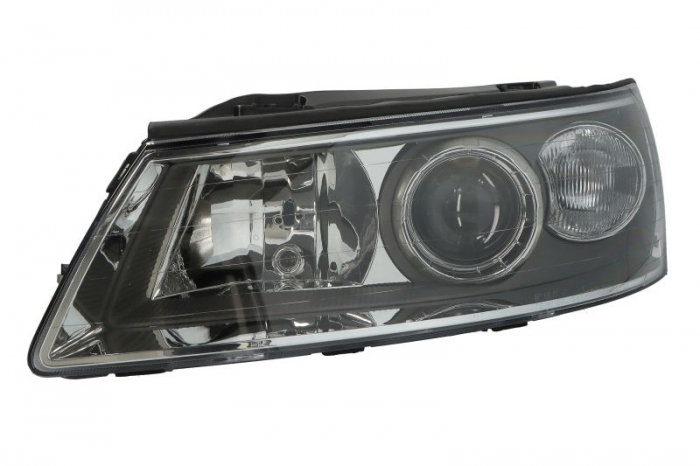 Far Stanga (H11 H7, electric, fara motoras, culoare insert: cromat, culoare semnalizator: galben) potrivit HYUNDAI SONATA V
