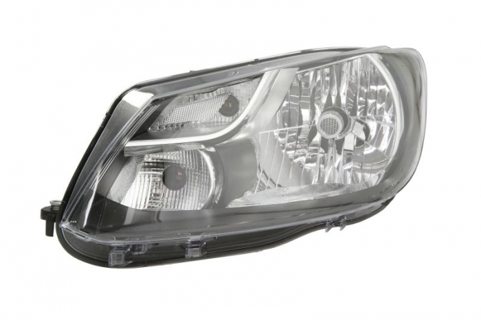 Far Stanga (H4, electric, cu motor, culoare insert: negru, culoare semnalizator: transparent) potrivit VW CADDY III, CADDY III MINIVAN