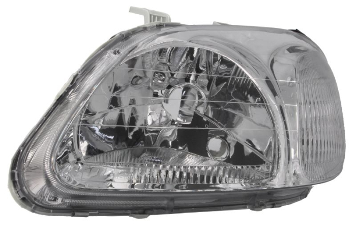 Far Stanga (H4, electric, fara motoras, culoare insert: cromat, culoare semnalizator: alb) potrivit HONDA CIVIC VI 09.94-04.98