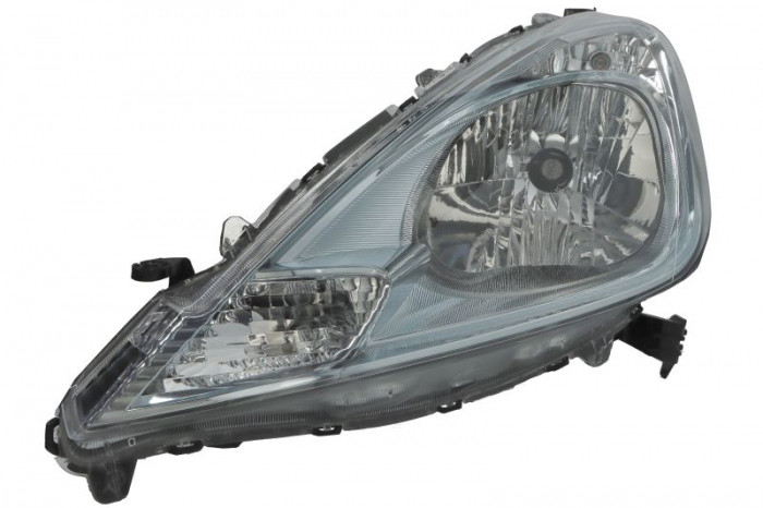 Far Stanga (H4, electric, fara motoras, vehicule hibride, culoare insert: cromat, culoare semnalizator: transparent) potrivit HONDA JAZZ III 01.11-12.15