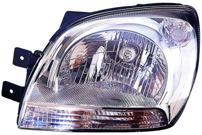 Far stanga (H4, electric, manual, fundal cromat, fundal transparent) KIA SPORTAGE 2004-2008