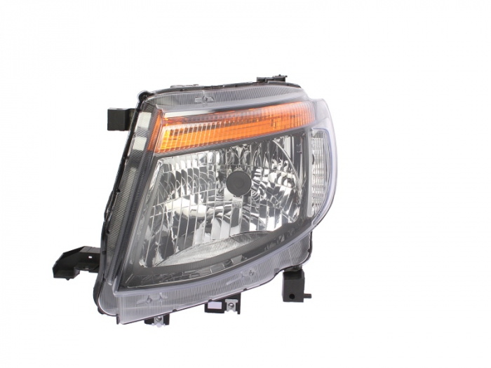 Far Stanga (H4, fara motoras, culoare insert: negru, culoare semnalizator: galben) potrivit FORD RANGER