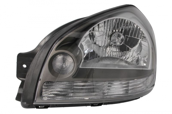 Far Stanga (H4, manual, fara motoras, culoare insert: cromat, culoare semnalizator: negru) potrivit HYUNDAI IX35, TUCSON