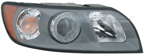 Far stanga (H7 HB3, electric, cu motoras, fundal argintiu) VOLVO S40, V50 2004-2007