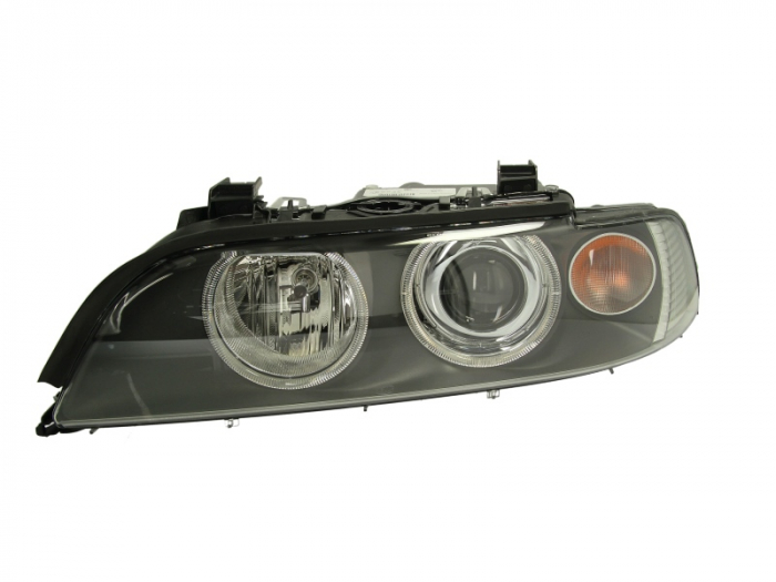 Far stanga (H7 PY21W, reglaj electric, cu motoras, fundal negru, fundal transparent) BMW Seria 5 (E39) 2000-2004