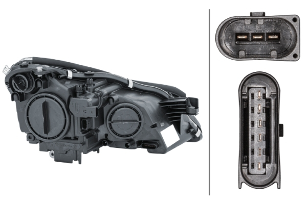 Far stanga (H7/PY21W/W5W, electric, cu motoras, fundal cromat, fundal transparent) MERCEDES Clasa CLS (C219) 2004-2010 [2]