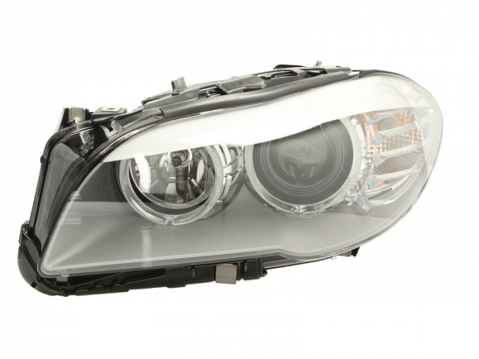 Far stanga (H7 PY24W, electric, cu motoras, fundal cromat, fundal transparent) BMW Seria 5 2008-2013