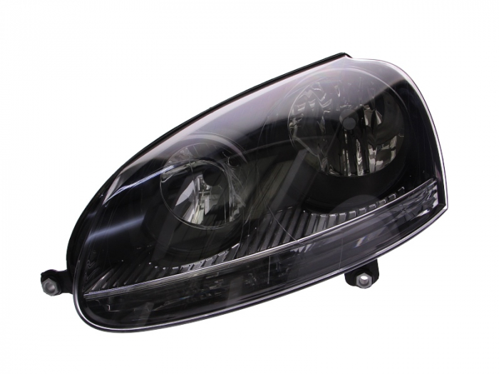 Far stanga (H7, reglaj electric, cu motoras, fundal negru) VW GOLF, JETTA 2003-2010