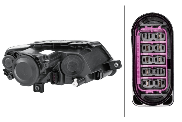 Far stanga (H7/W5W, electric, cu motoras, fundal negru/insertii crom, fundal transparent) VW PASSAT 2005-2010 [2]