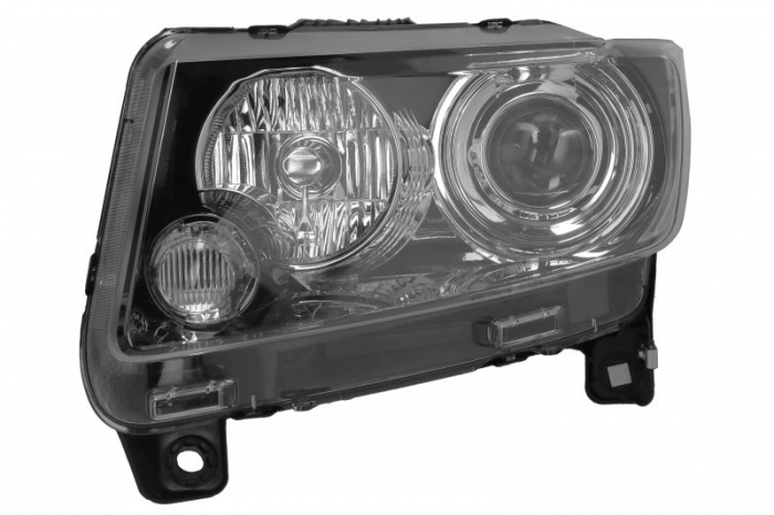 Far stanga (H9 WY21W, electric, cu motor, culoare insert: negru) potrivit JEEP COMPASS 03.11-11.16