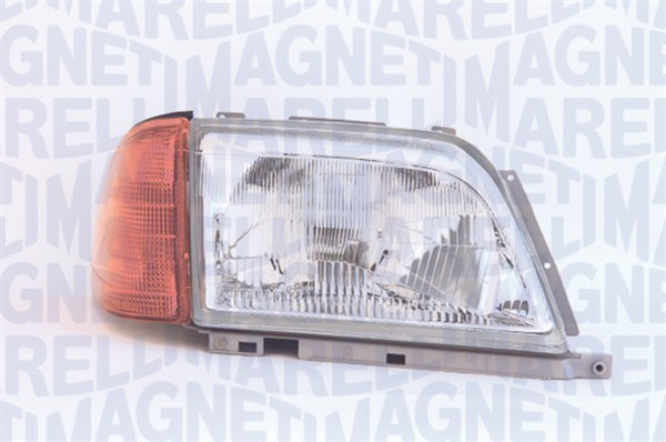 Far Stanga (halogen, H4, electric, cu motor, culoare insert: argintiu, culoare semnalizator: portocaliu) potrivit MERCEDES SL (R129)