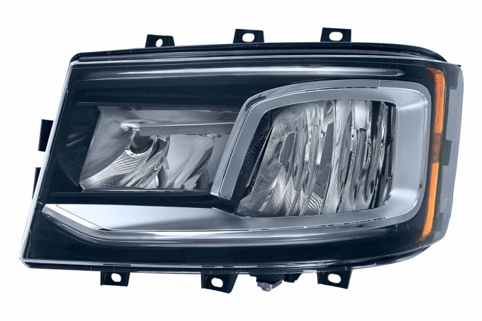 Far stanga (LED, electric, cu motor, cu lumina de zi, culoare insert: crom platinat) potrivit SCANIA R; S potrivit SCANIA G II, L, P II, R II, S 09.16-