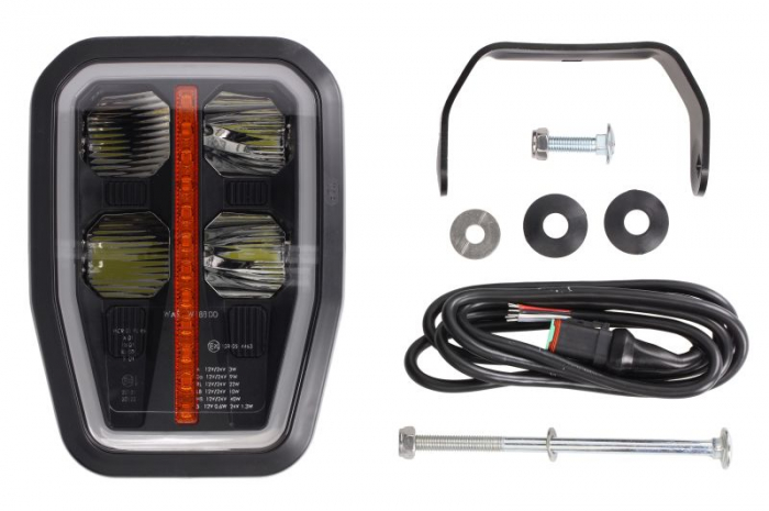 Far stanga (LED, manual, horizontal, cu lumina de zi, culoare insert: negru, culoare indicator: portocaliu)