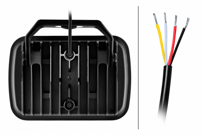 Far universal stanga/dreapta (dreptunghiular, BLADE, LED, 12/24V, 36W, latime 222mm, inaltime 153mm, adancime: 58mm, transparent, aluminiu, negru, lumini pozitie, lungime cablu: 500mm) [4]
