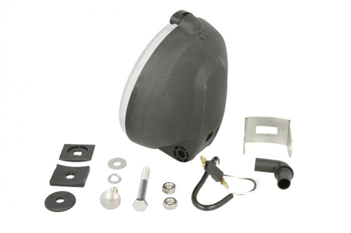 Far universal stanga/dreapta (faza lunga, H3, 12/24V, diametru 152mm, alb, plastic, negru, lungime cablu: 150mm) [2]