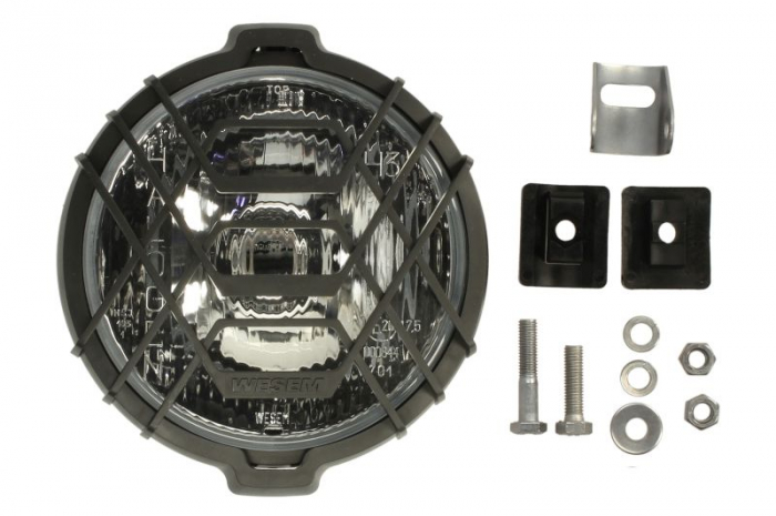 Far universal stanga dreapta (faza lunga, H3, 12 24V, diametru 160mm, adancime: 66mm, transparent, metal plastic, negru)