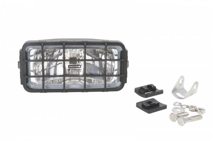 Far universal stanga dreapta (faza lunga, H3, 12 24V, latime 180mm, inaltime 86mm, alb, plastic, negru)