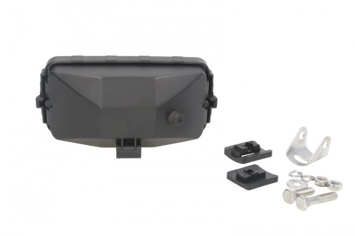 Far universal stanga/dreapta (faza lunga, H3, 12/24V, latime 180mm, inaltime 86mm, alb, plastic, negru) [2]