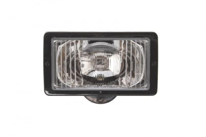Far universal stanga dreapta (faza lunga, H3 T4W, 12 24V, latime 241mm, inaltime 135mm, alb, plastic, negru, lumini pozitie, lungime cablu: 150mm)