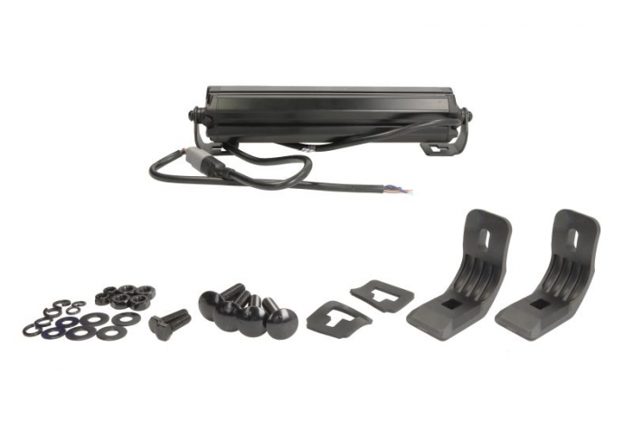 Far universal stanga/dreapta (faza lunga, LBE 2 Lightbar, LED, 12/24V, latime 314/343mm, inaltime 57mm, adancime: 72mm, alb, aluminiu, negru, lumini pozitie, lungime cablu: 1000mm) [2]
