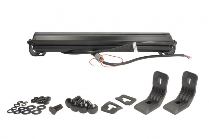 Far universal stanga/dreapta (faza lunga, LBE 2 Lightbar, LED, 12/24V, latime 493/522mm, inaltime 57mm, adancime: 72mm, alb, aluminiu, negru, lumini pozitie, lungime cablu: 1000mm) [2]